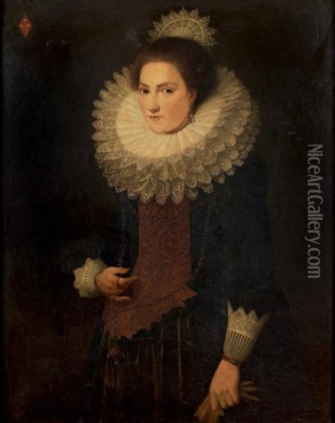 Portrait De Femme Oil Painting - Jan Anthonisz Van Ravesteyn