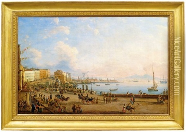 Die Bucht Von Neapel (pair) Oil Painting - Salvatore Candido