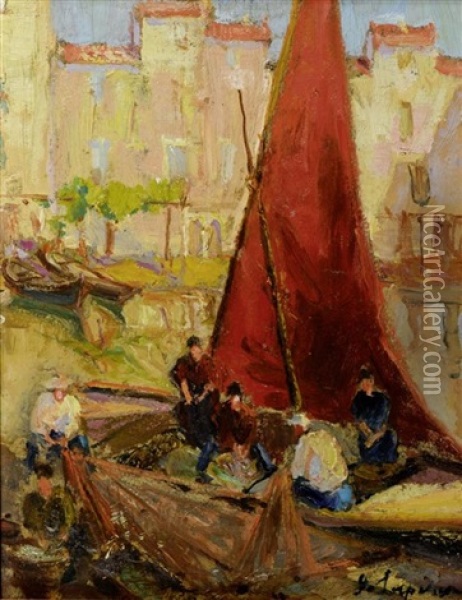 Segelschiff Oil Painting - Georgi Alexandrovich Lapchine