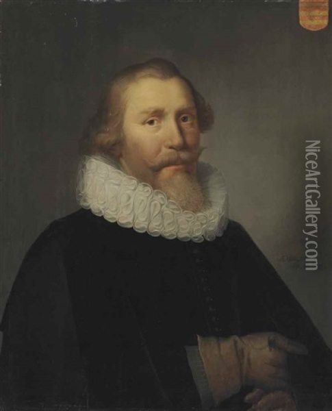 Portrait Of A Man With A Ruff, Half-length Oil Painting - Jacob Gerritsz Cuyp