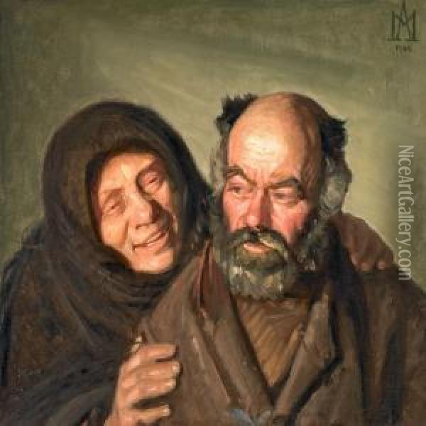 Bonatzi And Merry Elsie Oil Painting - Michael Ancher