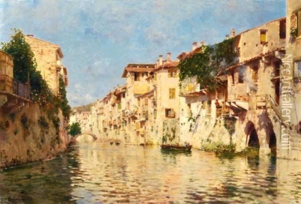 Case Sull'adige Oil Painting - Rubens Santoro