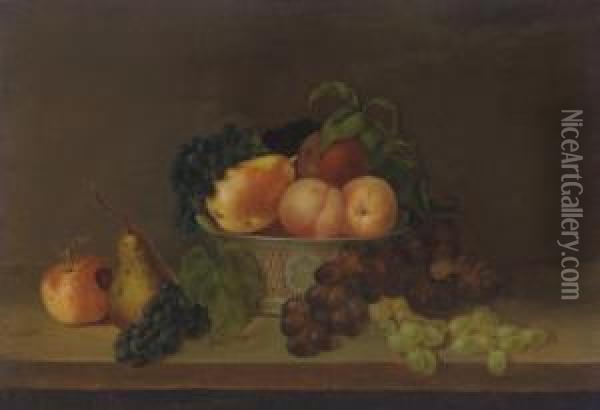 Still Life With Bowl Of Fruit Oil Painting - Mary Jane Peale