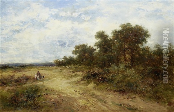 Figures On A Heath Oil Painting - Edward Henry Holder