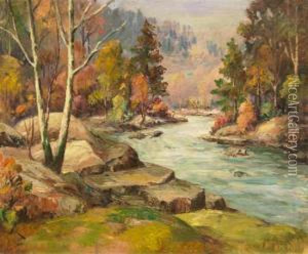 Autumn Scene Oil Painting - Harry Everett Townsend