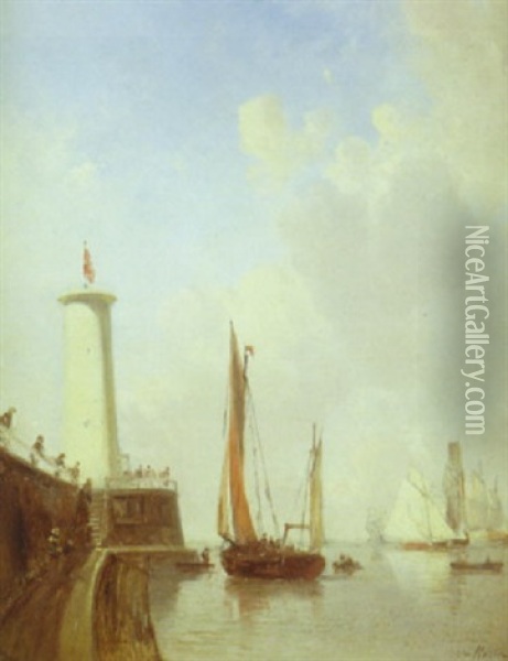 Le Calme, Rade Du Havre Oil Painting - Charles Louis Mozin
