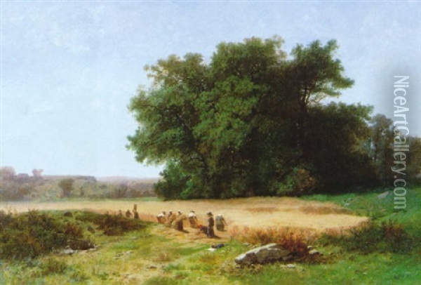 Die Kornernte Oil Painting - Gustave Eugene Castan