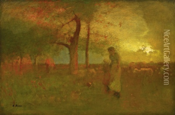 The Passing Storm Oil Painting - George Inness