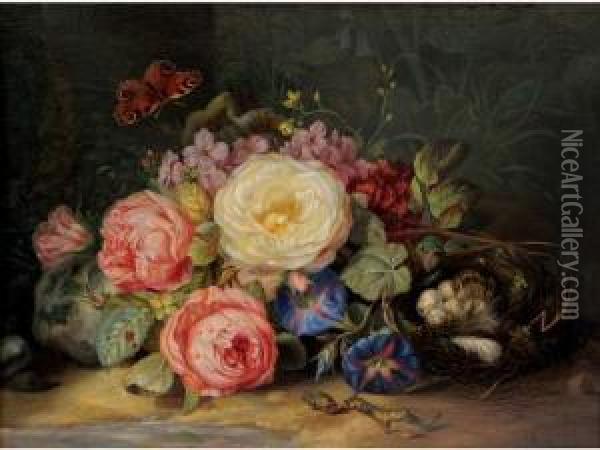 Jete De Fleurs Oil Painting - Jean-Baptiste Robie