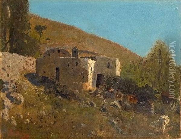 Landschaft Auf Capri Oil Painting - Albert Arnz