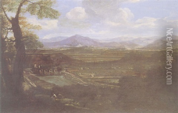 Vue Panoramique De La Campagne Romaine Oil Painting - Jacob De Heusch