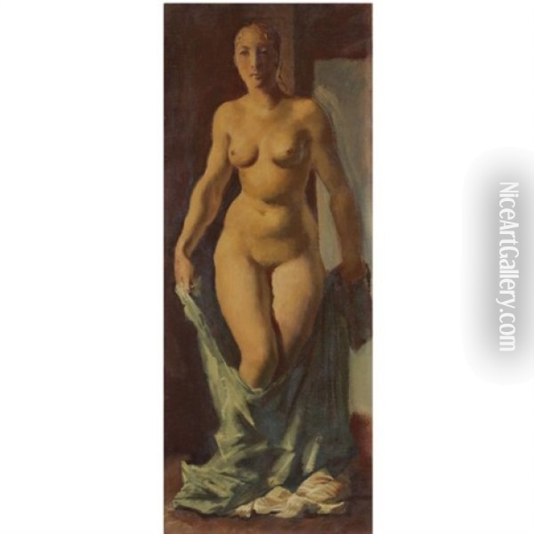 Standing Nude Oil Painting - Alexander Evgenievich Iacovleff