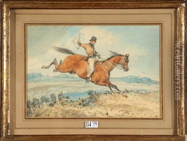 Cavalier Passant Le Gue Oil Painting - Samuel Henry Alken