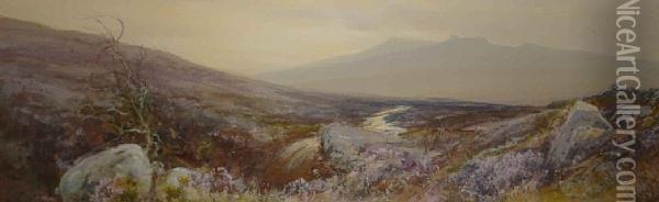 A Moorland Landscape Oil Painting - John White