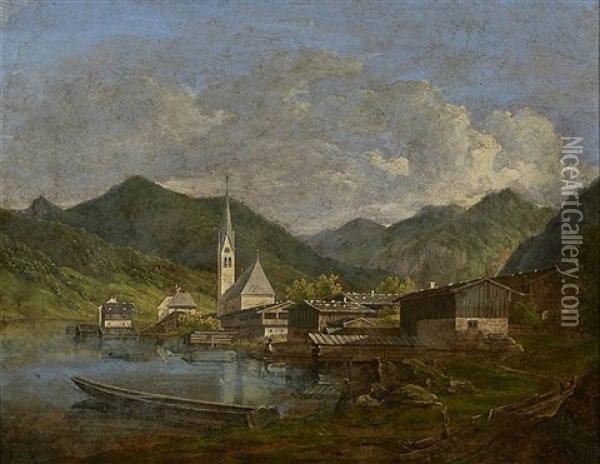 View Of Egern Oil Painting - Ferdinand Wilhem von Couven