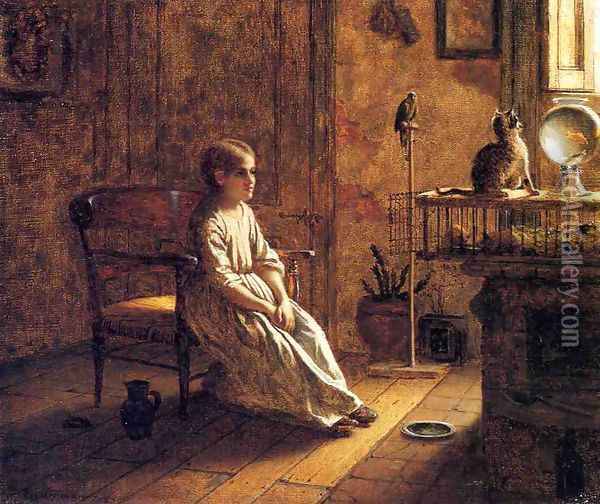 A Child's Menagerie Oil Painting - Eastman Johnson