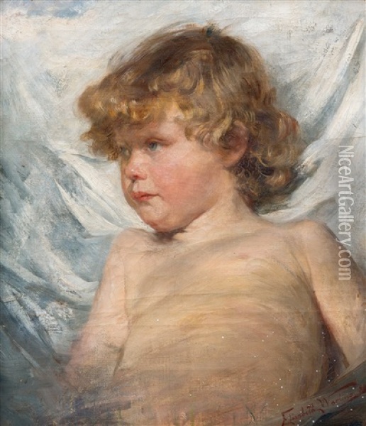Portrait Of A Child Oil Painting - Elisabeth Warling