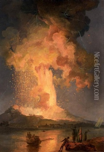 Eruption Du Vesuve En 1779 Oil Painting - Pierre Jacques Volaire