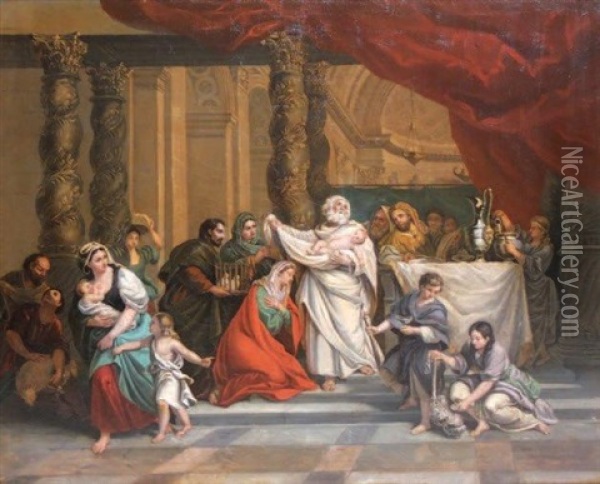 La Presentation Au Temple Oil Painting - Louis de Boulogne the Elder