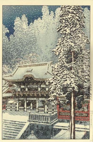 Nikko Meisho Yomeimon Oil Painting - Tadahashi Hiroaki