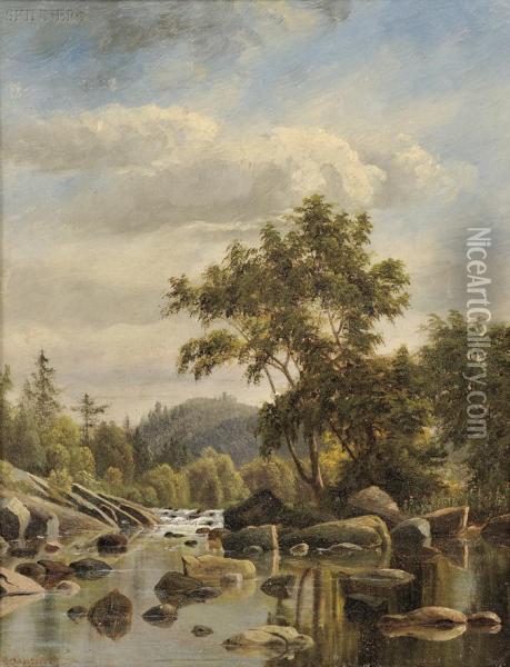 View Of A River In Spring Oil Painting - Casimir Clayton Griswold