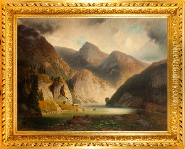 Pejzaz Alpejski Oil Painting - Alexander Swieszewski