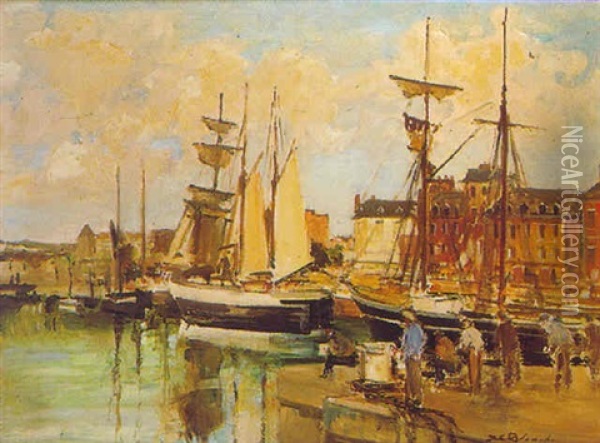 Le Bassin De Berigny A Dieppe Oil Painting - Jacques-Emile Blanche