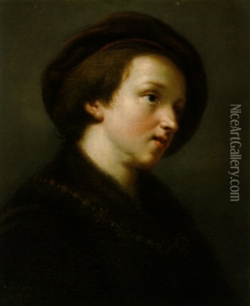 Bildnis Eines Knaben Mit Barett Und Einer Goldenen Kette Oil Painting -  Rembrandt van Rijn