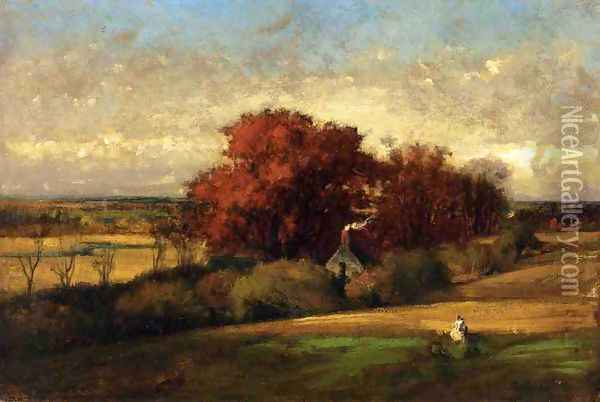 The Old Oak Oil Painting - George Inness