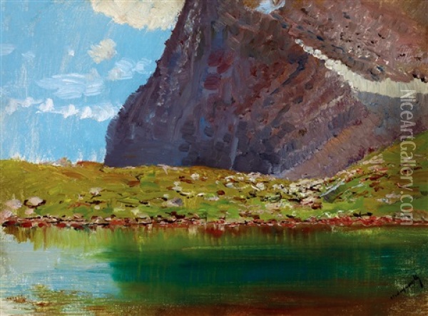 Tarn In The High Tatras Oil Painting - Laszlo Mednyanszky