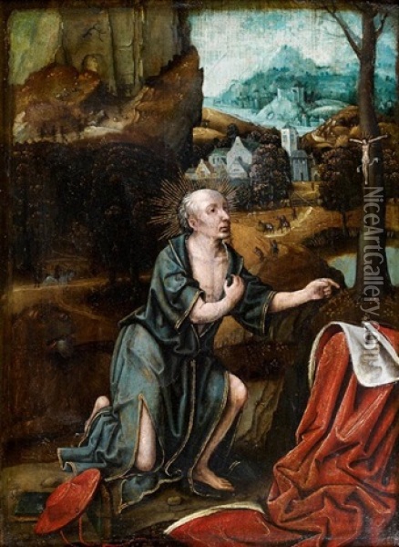 Saint Jerome Dans Un Paysage Oil Painting - Lucas Gassel