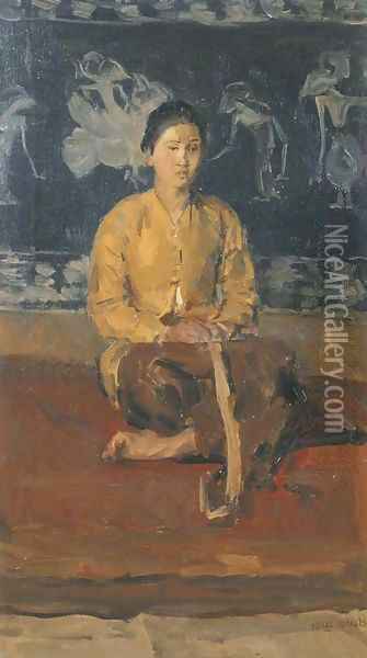 A Javanese woman seated Oil Painting - Isaac Israels