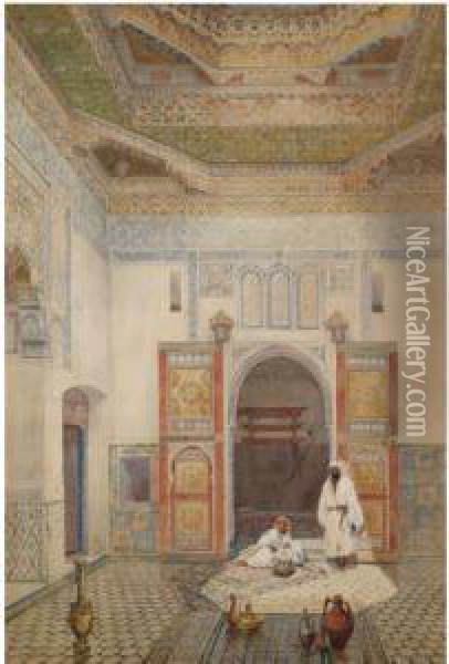 Tea In The Riad, Morocco Oil Painting - Jarvis Matthew