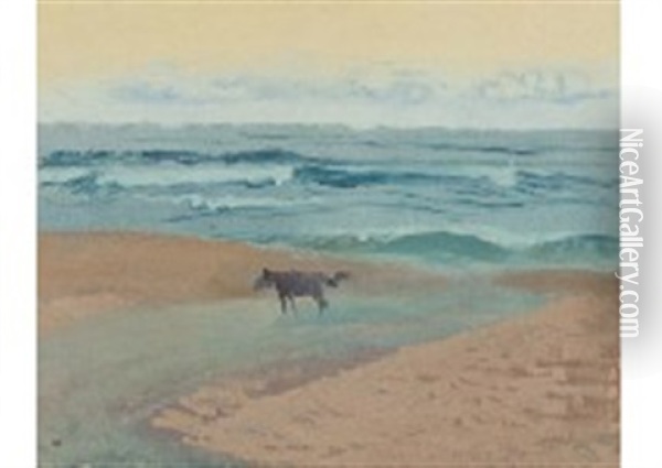 Seaside Horse Oil Painting - Kanae Yamamoto