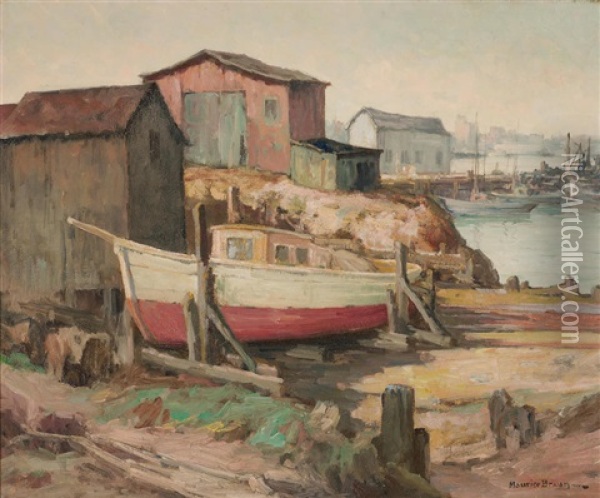 Dry Dock Oil Painting - Maurice Braun