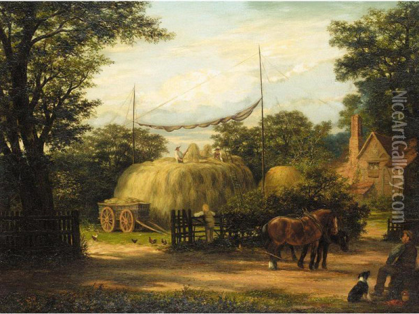 Farm Scene Oil Painting - Vivian Crome