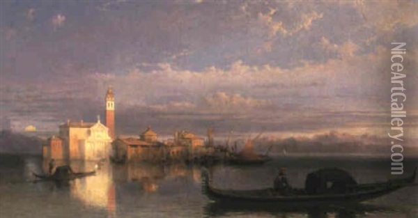 An Island On The Venetian Lagoon Oil Painting - George Edwards Hering