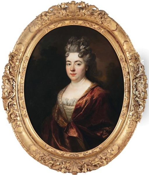 Bildnis Der Marie Anne Mancini, Herzogin Von Bouillon Oil Painting - Nicolas de Largilliere