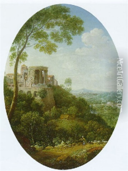 View Of The Temple Of The Sybil, Tivoli Oil Painting - Hendrick Frans van Lint