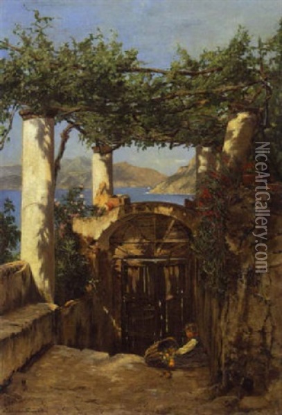 Pergola An Sudlicher Kuste Oil Painting - Luise Begas-Parmentier