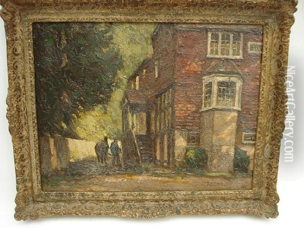 The Red Lion Inn Betchworth Oil Painting - Albert Ernest Bottomley