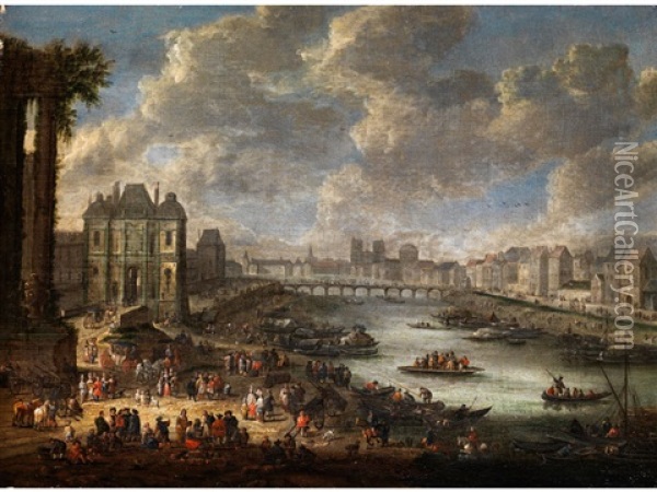 Seltene Ansicht Von Paris Oil Painting - Pieter Casteels the Younger