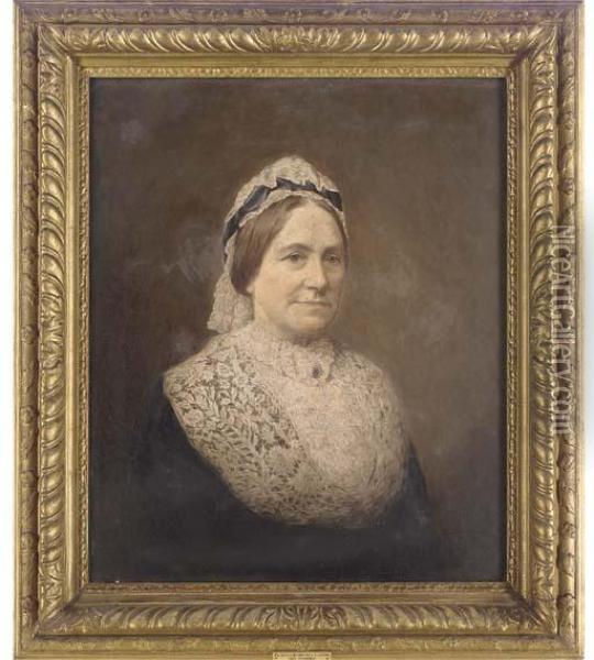 Portrait Of Eliza Georgina Lacon (1815-1883) Oil Painting - Dorofield Hardy