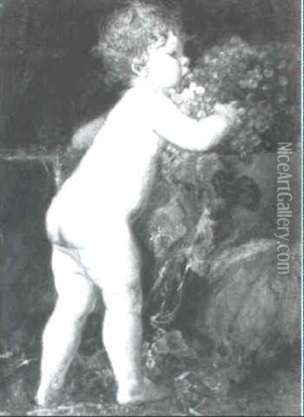 The Infant Bacchus Oil Painting - Friedrich August von Kaulbach