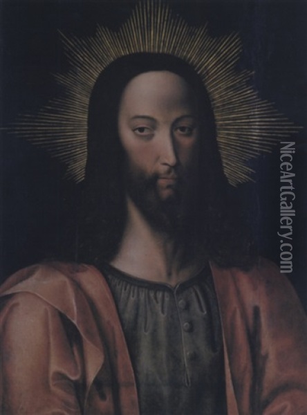 A Head Of Christ Oil Painting - Quentin Massys the Elder