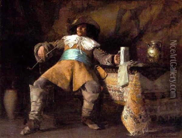 A Louis XIV Cavalier Oil Painting - Charles Yardley Turner