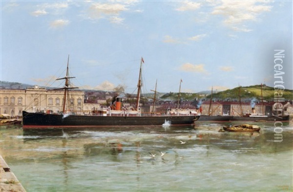 Greenwich Harbour Oil Painting - Parker (George Parker) Greenwood