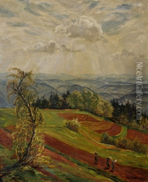 Schwarzwaldlandschaft Oil Painting - Wilhelm Hempfing