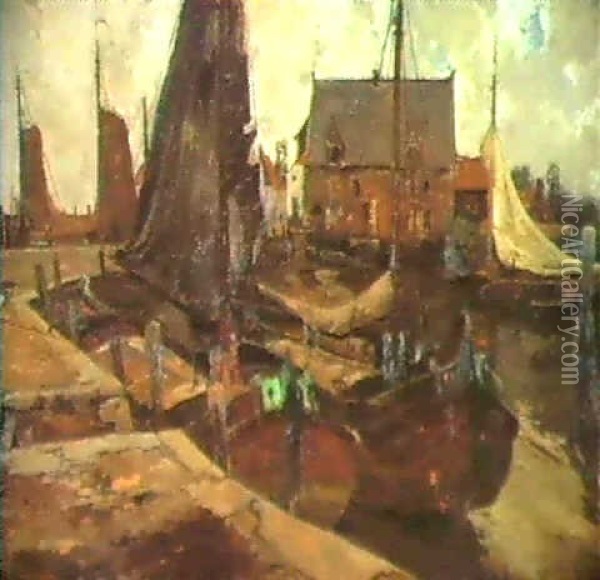 Port De Rupelmonde Oil Painting - Armand Adrien Marie Apol