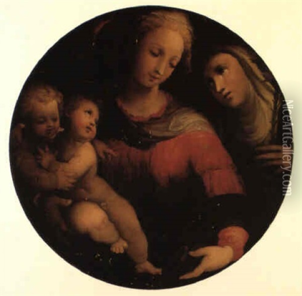 The Madonna And Child With The Infant St. John The Baptist And St. Catherine Oil Painting - Ventura Salimbeni